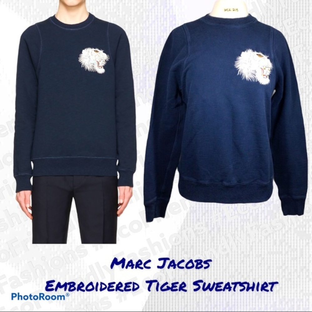 Marc Jacobs Blue Navy Embroidered Tiger Sweatshirt
